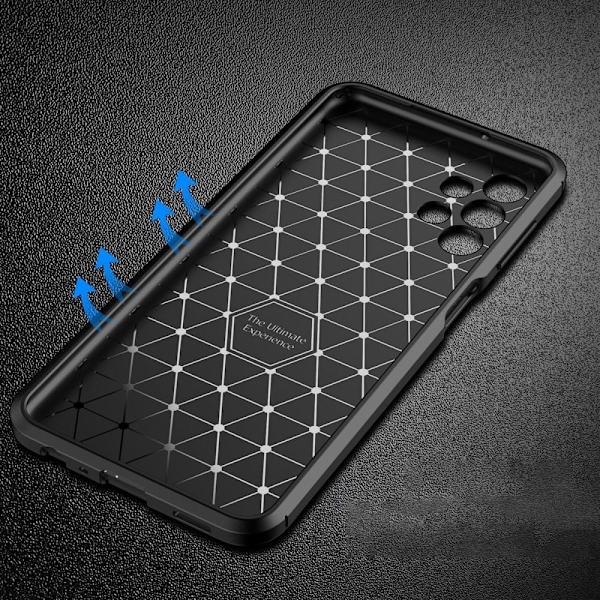 SKALO Samsung A13 4G Carbon Fiber TPU-suojakuori - Sininen Blue