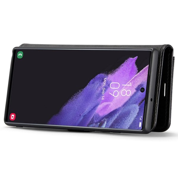 DG MING Samsung S22 Ultra 2-i-1 magnetisk pung etui - Sort Black
