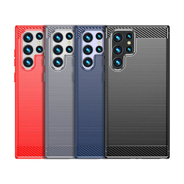 SKALO Samsung S22 Ultra Armor Carbon Stødsikker TPU-cover - Vælg farve Black