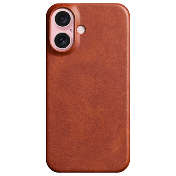 SKALO iPhone 16 PU-læder Cover - Brun Brown