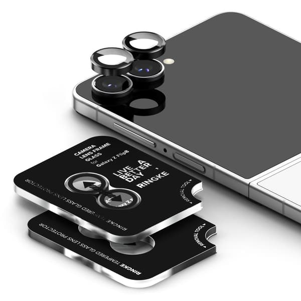 2-PAK Ringke Camera Frame Protector Kamerabeskyttelse til Samsung Galaxy Z Flip8 - Sort Black