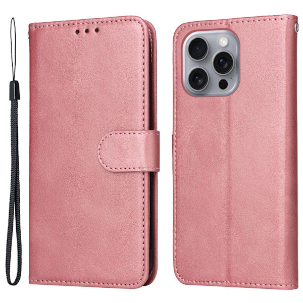SKALO iPhone 16 Pro Max PU-Läder Plånboksfodral - Fler färger Rosa