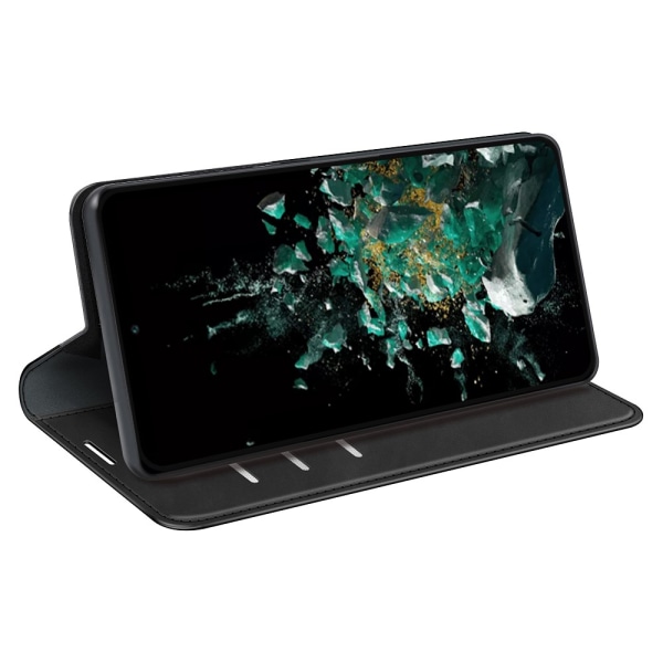 SKALO OnePlus 10T 5G Flip Cover m. pung i PU-læder - Sort Black