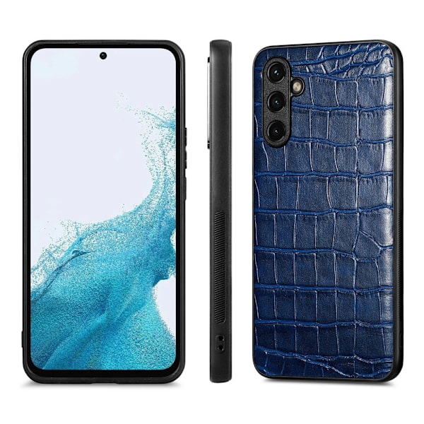 SKALO Samsung A54 5G Krokodil PU-Läder Hybrid Skal - Blå Blå