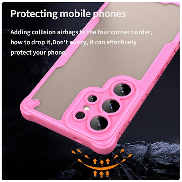 SKALO Samsung S25 Ultra Armor Hybrid Frosted Suojakuori - Pinkki Pink