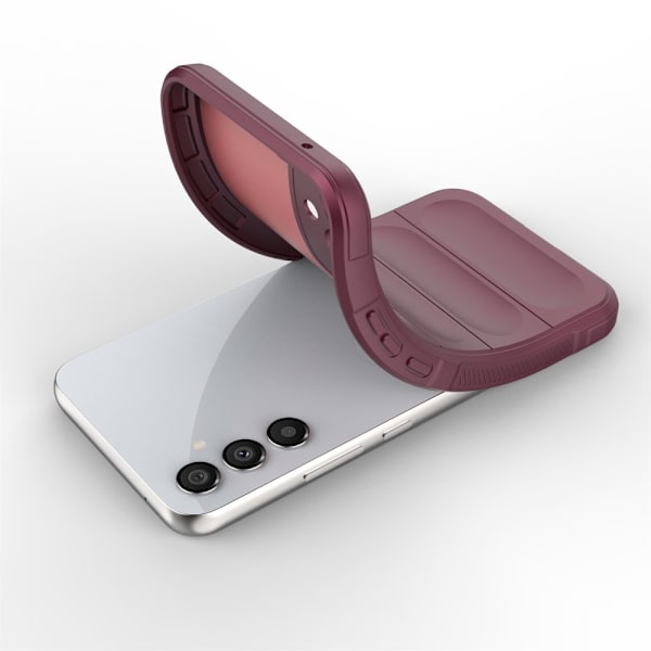 SKALO Samsung A34 5G Rugged Bumpers TPU-suojakuori Wine red