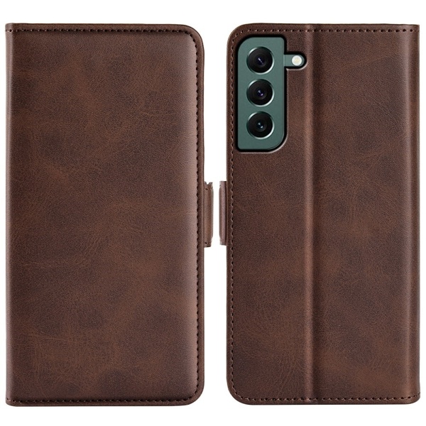 SKALO Samsung S23 Plus Premium Wallet Flip Cover - Brun Brown