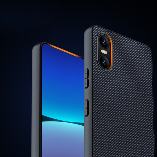 SKALO Sony Xperia 10 VI Carbon Fiber TPU-skal - Svart Svart