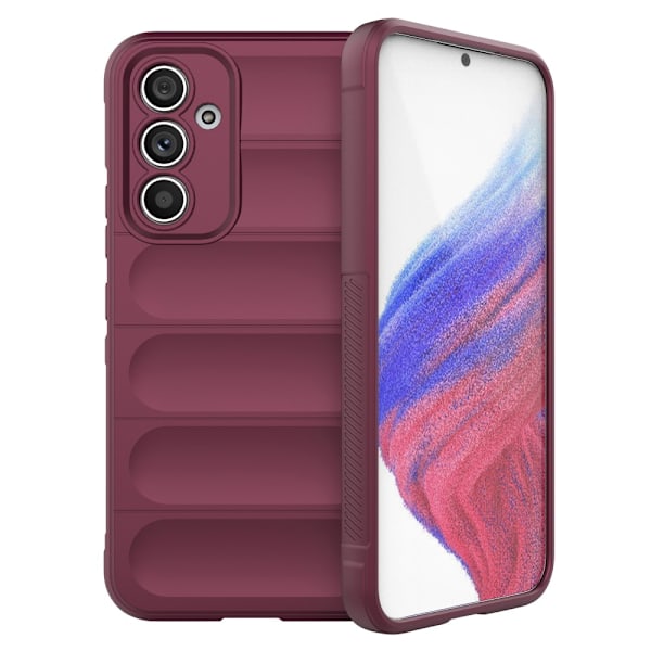 SKALO Samsung A54 5G Rugged Bumpers TPU-suojakuori Wine red