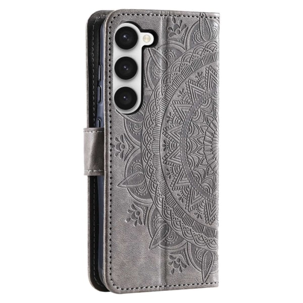 SKALO Samsung S23 Mandala Flip Cover - Grå Grey