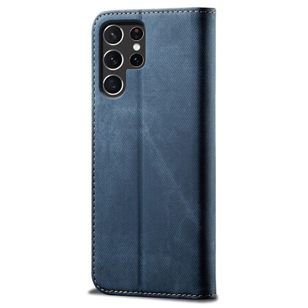 SKALO Samsung S25 Ultra Jeans Lompakkokotelo - Sininen Blue
