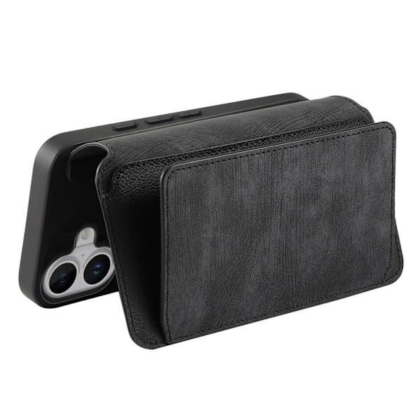 CASENEO iPhone 16 MW-02 Pungetui i PU-læder - Sort Black