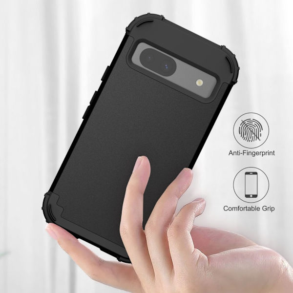 SKALO Google Pixel 8a Shockproof Armor Hybrid Skal - Svart Svart
