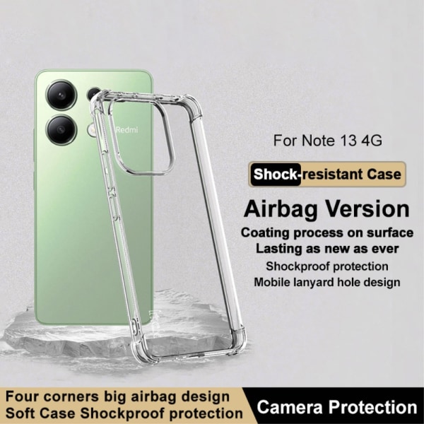 IMAK Xiaomi Redmi Note 13 4G Ekstra stærk TPU-cover Transparent
