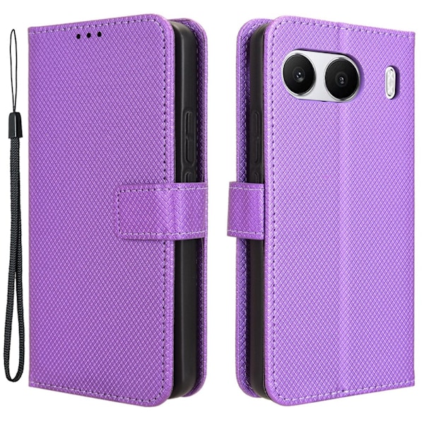 SKALO OnePlus Nord 4 Premium Mini Rhombus Wallet Flip Cover - Lilla Purple