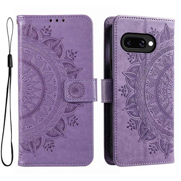 SKALO Google Pixel 9a Mandala Flip Cover - Lilla Purple