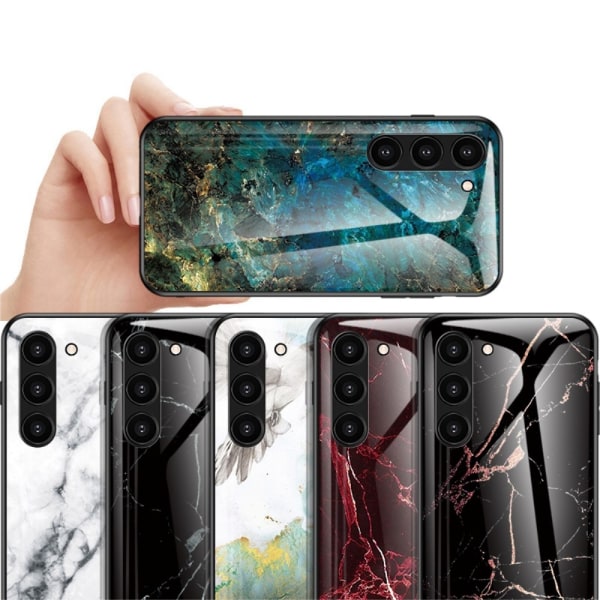 SKALO Samsung S23 Marmori karkaistu lasi TPU-suojakuori - #2 Multicolor