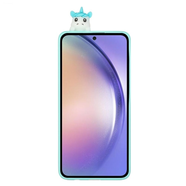 SKALO Samsung A54 5G 3D Cartoon Cover Turquoise