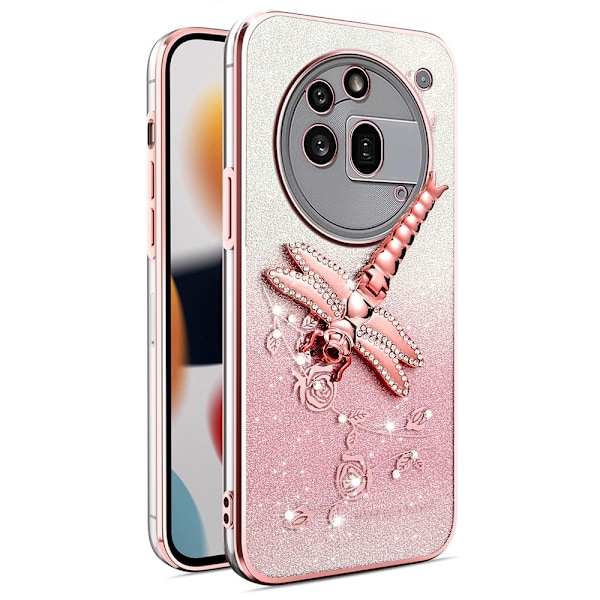 SKALO Nothing Phone (3a) Pro 5G KADEM Dragonfly Glitter Cover - Pink Pink