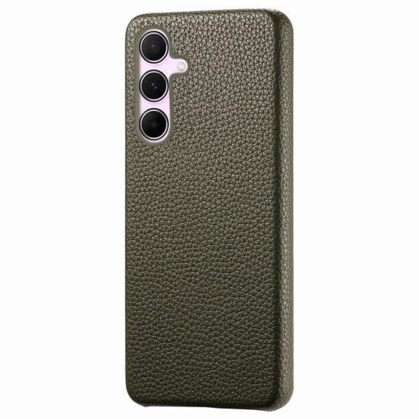 SKALO Samsung A55 5G PU Læder Litchi Cover - Grøn Green