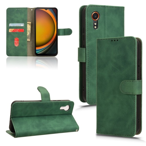 SKALO Samsung Xcover 7 Matt PU-læderpungetui - Grøn Green