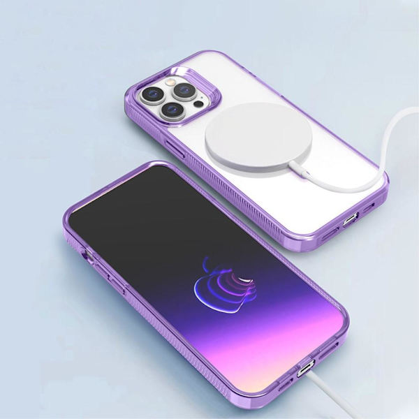 SKALO iPhone 15 Pro Farve Bumper Magnetic Cover - Blå Blue