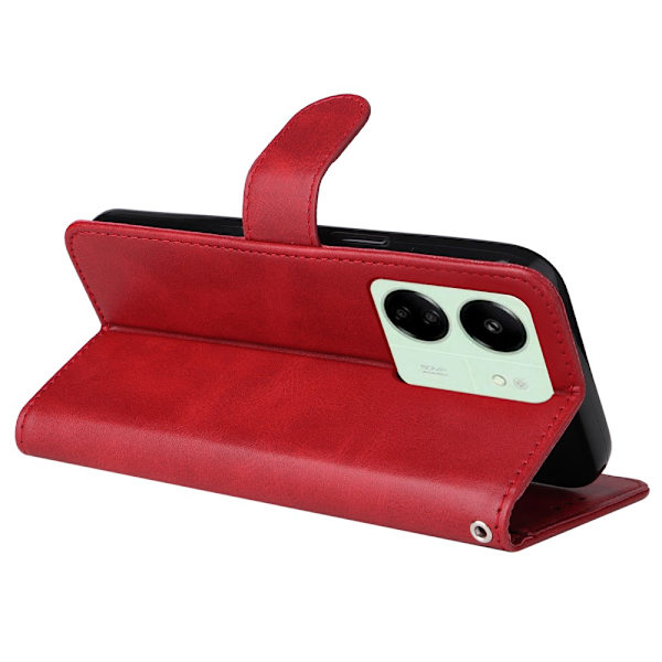 SKALO Xiaomi Redmi 13C 4G PU-nahkainen Lompakkokotelo - Valitse väri Red