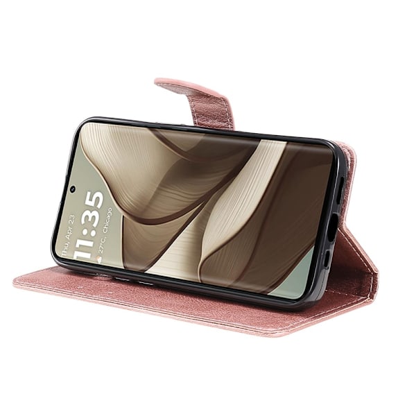 SKALO Motorola Edge 50 5G PU-læder Pungetui - Vælg farve Pink gold