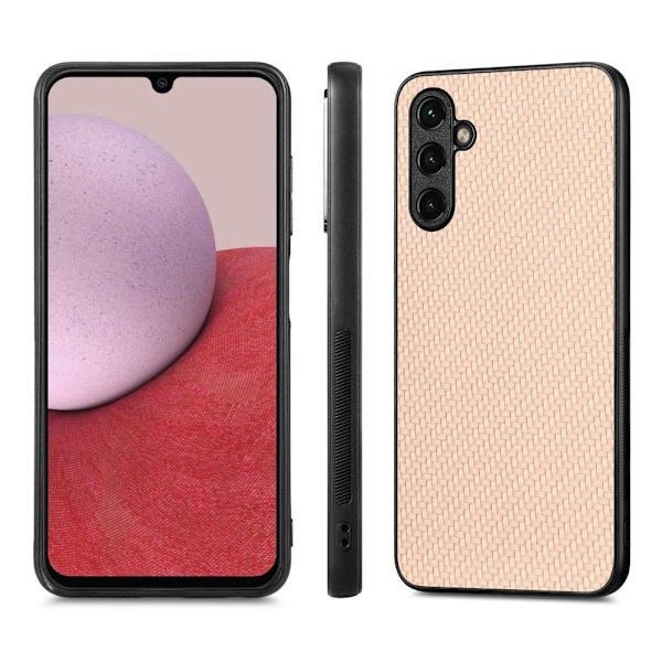 SKALO Samsung A14 4G/5G Carbon Fiber TPU-suojakuori - Khaki Khaki