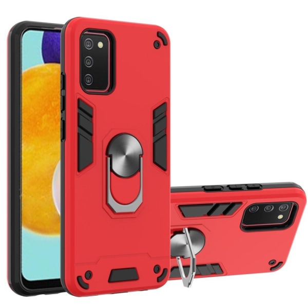 SKALO Samsung A02s / A03s Armor Hybrid Metallring skal - Röd Red