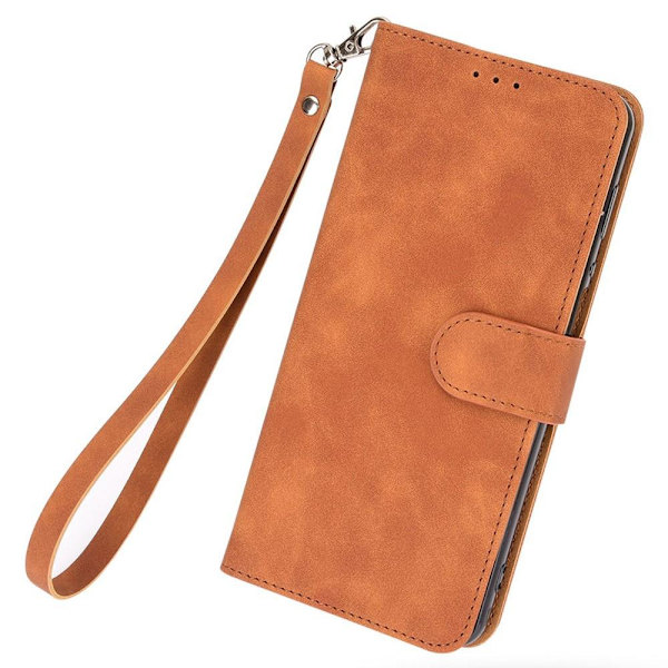 SKALO OnePlus Nord CE 2 Lite 5G Matt PU-Läder Plånboksfodral - Brun Brun
