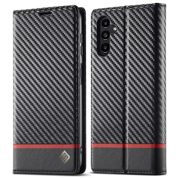 SKALO Samsung A36 5G LC.IMEEKE Carbon Fiber Lompakkokotelo - Musta Black