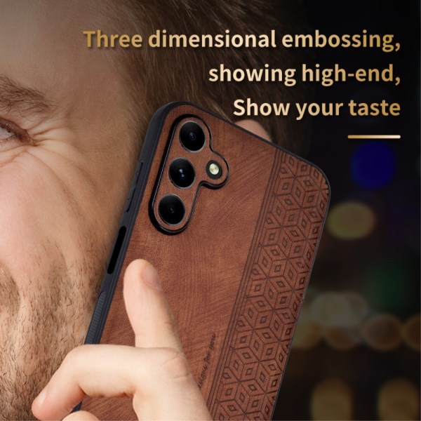 SKALO Samsung A15 4G AZNS PU læder Cover - Brun Brown