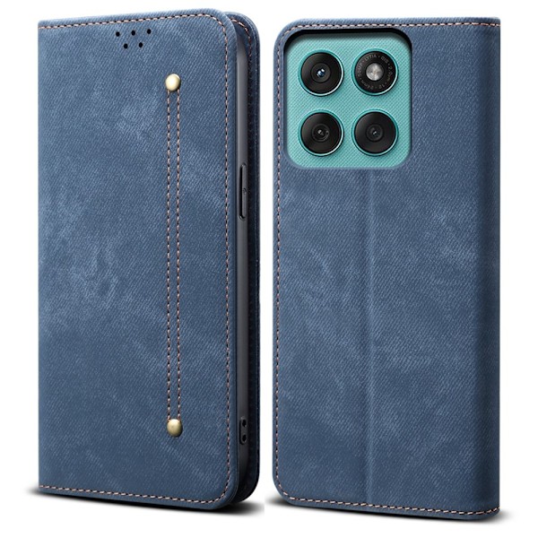 SKALO Motorola Edge 60 Jeans Plånboksfodral - Blå Blå