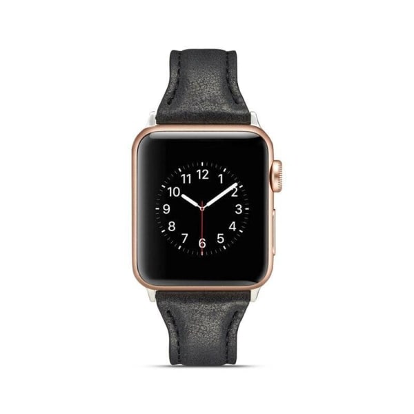 SKALO Smalt Læderarmbånd Apple Watch Series 1-3 42mm - Vælg farve Black