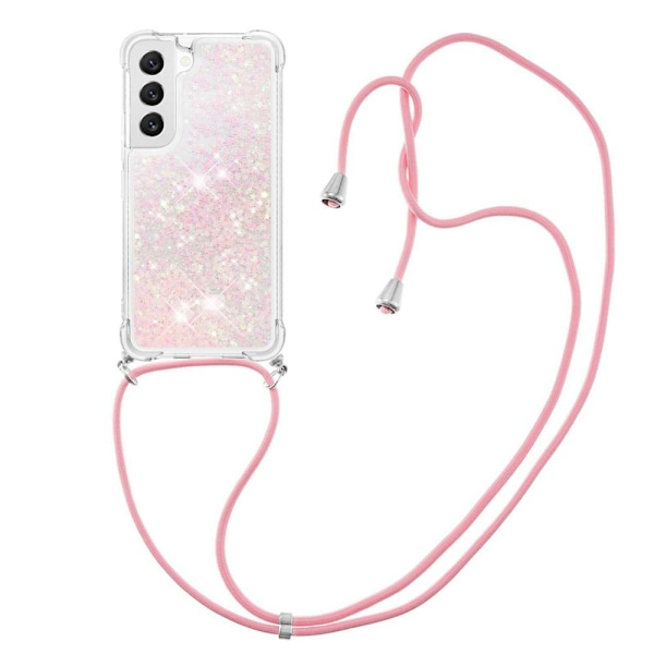 SKALO Samsung S23 Juoksuhiekka Glitter Mobile kaulapanta - Pinkki Pink