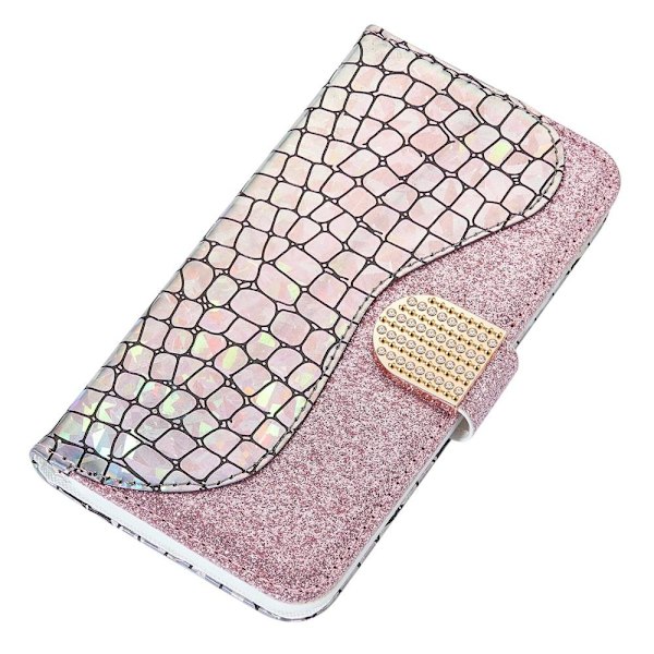 SKALO Samsung S22 Croco Glitter Plånboksfodral - Roséguld Pink gold