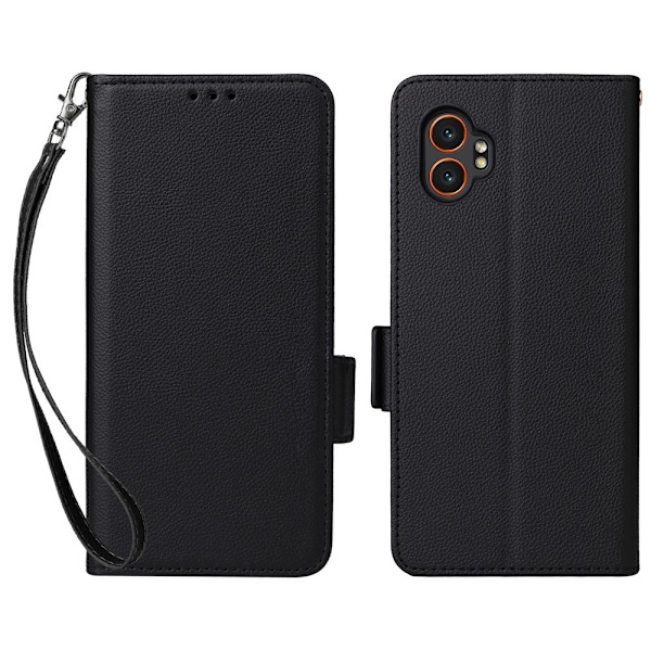 SKALO Samsung XCover7 Pro Litchi Plånboksfodral - Svart Svart