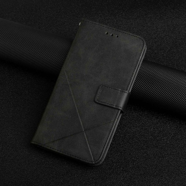 SKALO Samsung A23 5G PU læderpung med prægning - Sort Black
