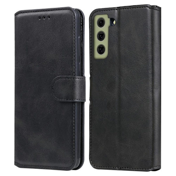 SKALO Samsung S21 FE Klassiskt Plånboksfodral - Svart Black