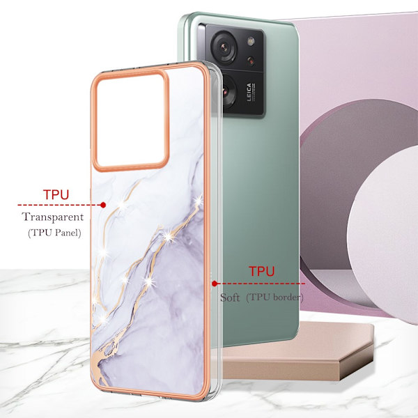 SKALO Xiaomi 13T/13T Pro Marmori TPU kuori - #4 Multicolor