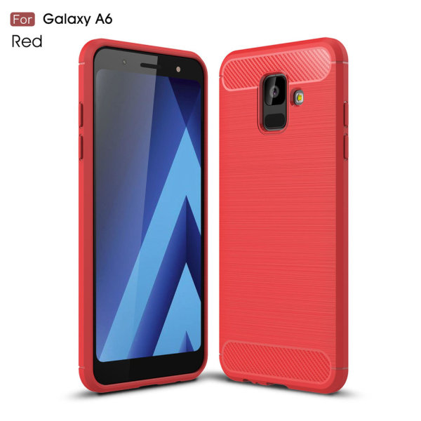 Iskunkestävä Armor Carbon TPU-kotelo Samsung A6 2018 - lisää värejä Red