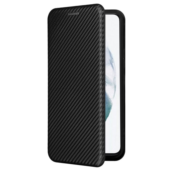 SKALO Samsung S22 Carbon Fiber Pung Taske - Sort Black