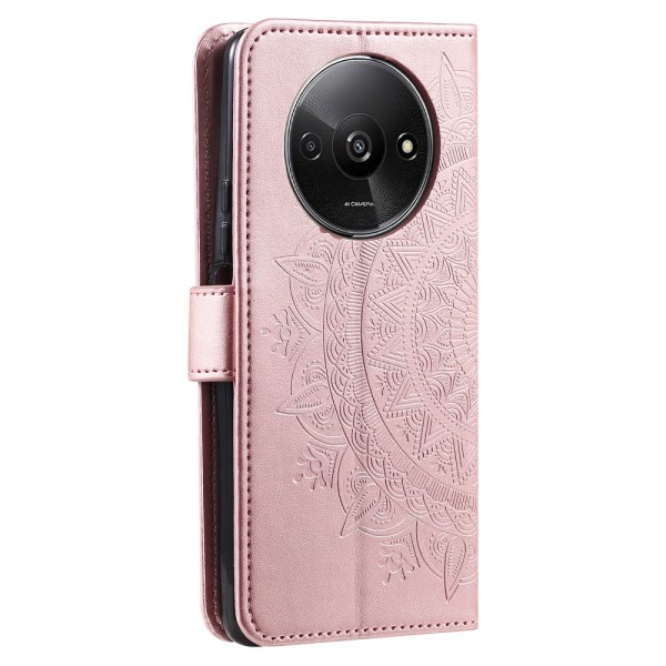 SKALO Xiaomi Redmi A3 Mandala Plånboksfodral - Roséguld Rosa guld