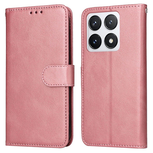 SKALO Xiaomi 14T Pro PU-nahkainen Lompakkokotelo - Valitse väri Pink