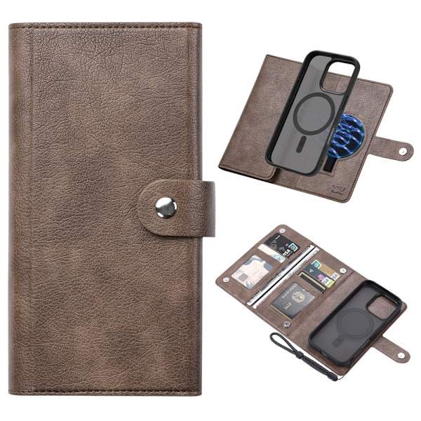 VILI iPhone 16 Pro GVB Series Flip Cover m. pung i PU-læder - Brun Brown