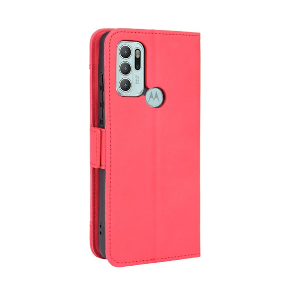 SKALO Moto G60S 6-FACK Plånboksfodral - Röd Red