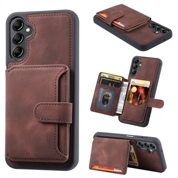 SKALO Samsung A34 5G PU-læder Cover med Pung - Brun Brown