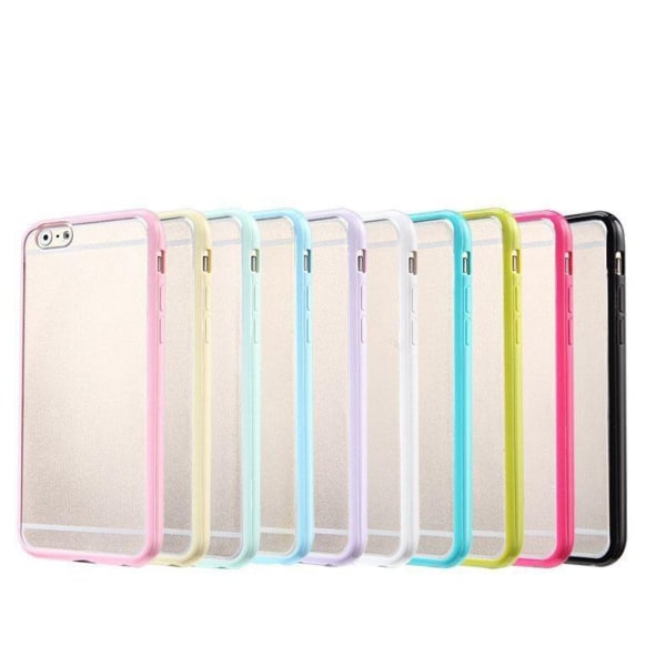 Frosted Transparent cover med farvet ramme iPhone 5 / 5S / SE - flere får Lime green