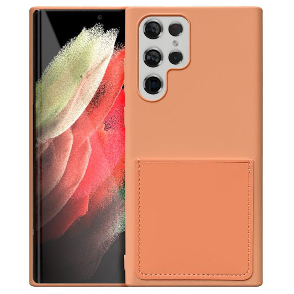 SKALO Samsung S22 Ultra Ultratunn Korthållare TPU-Skal - Orange Orange